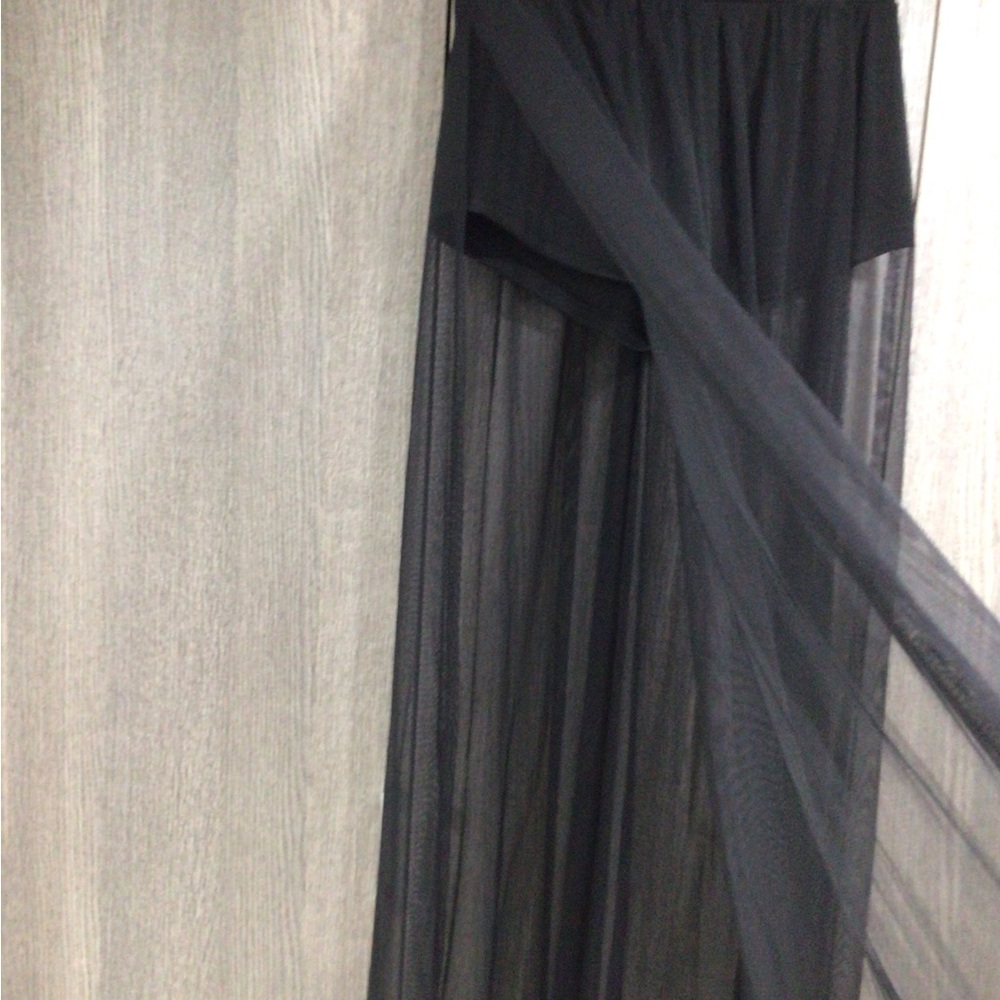 Chic Black Sheer Maxi Skirt with Side Slit - Picture 3 of 5